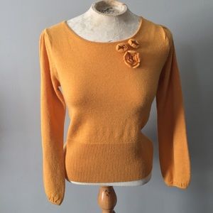 Mustard wool scoop neck sweater